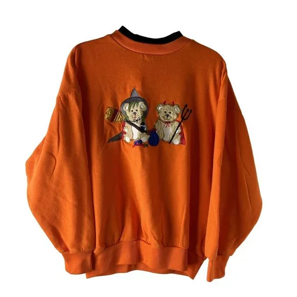 American Vintage Tops Vintage Halloween Witch Devil Teddy Bear